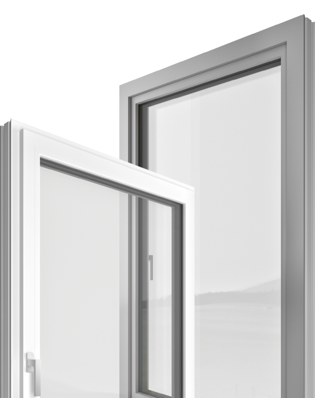 Immagine di una finestra in PVC e alluminio