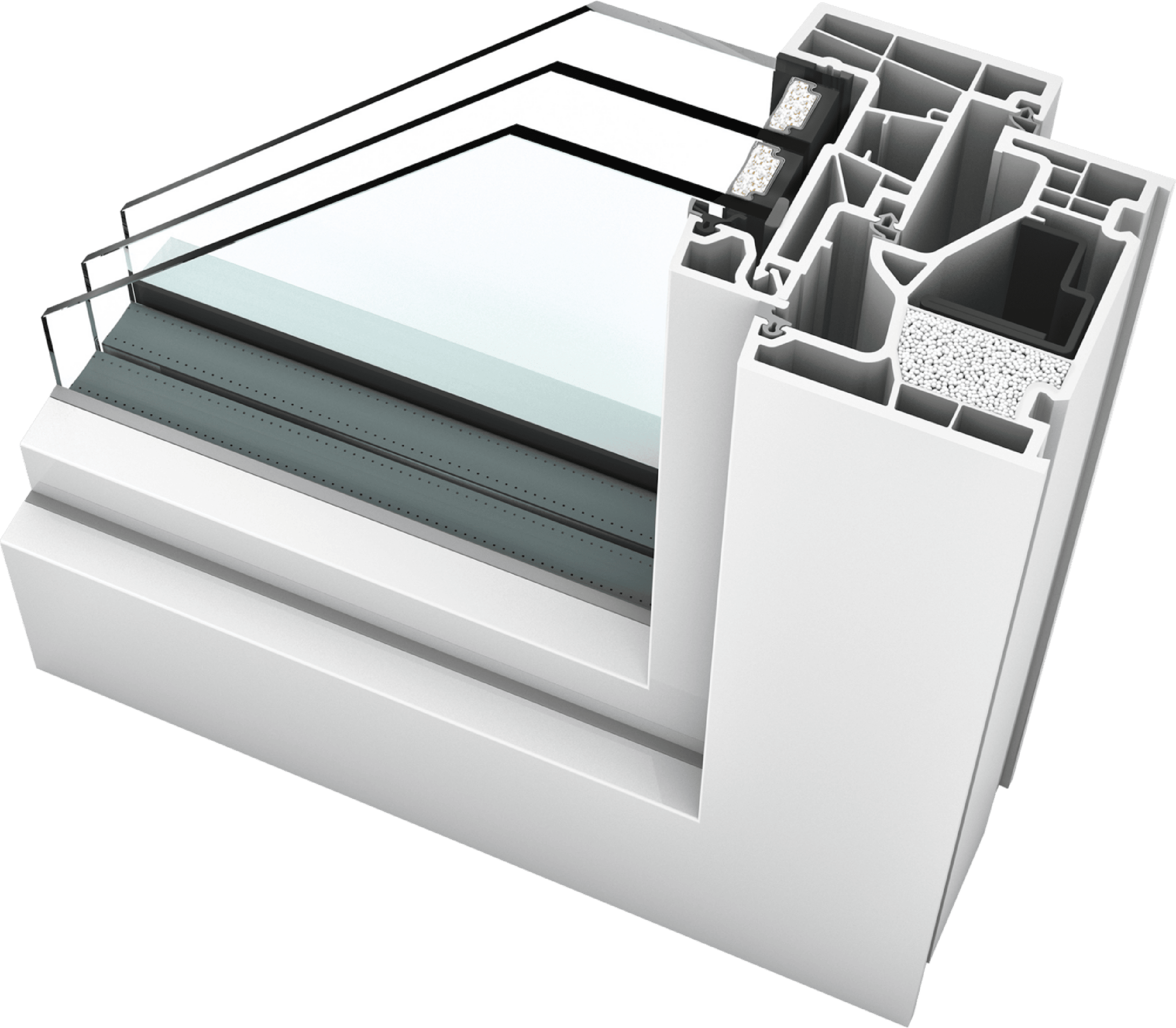 Rappresentazione interna di un serramento in PVC di Internorm
