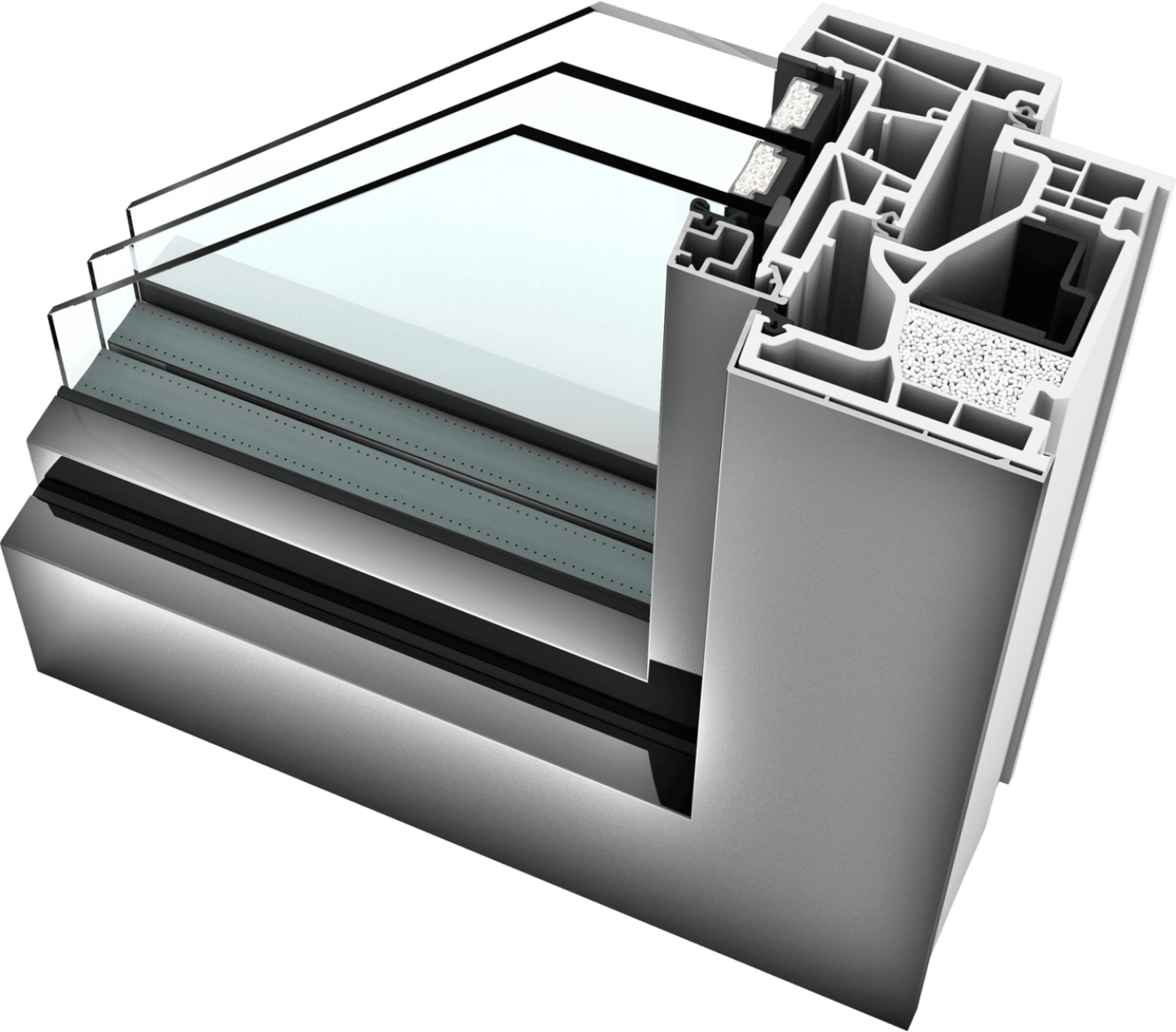 Rappresentazione interna di un serramento PVC / Alluminio
