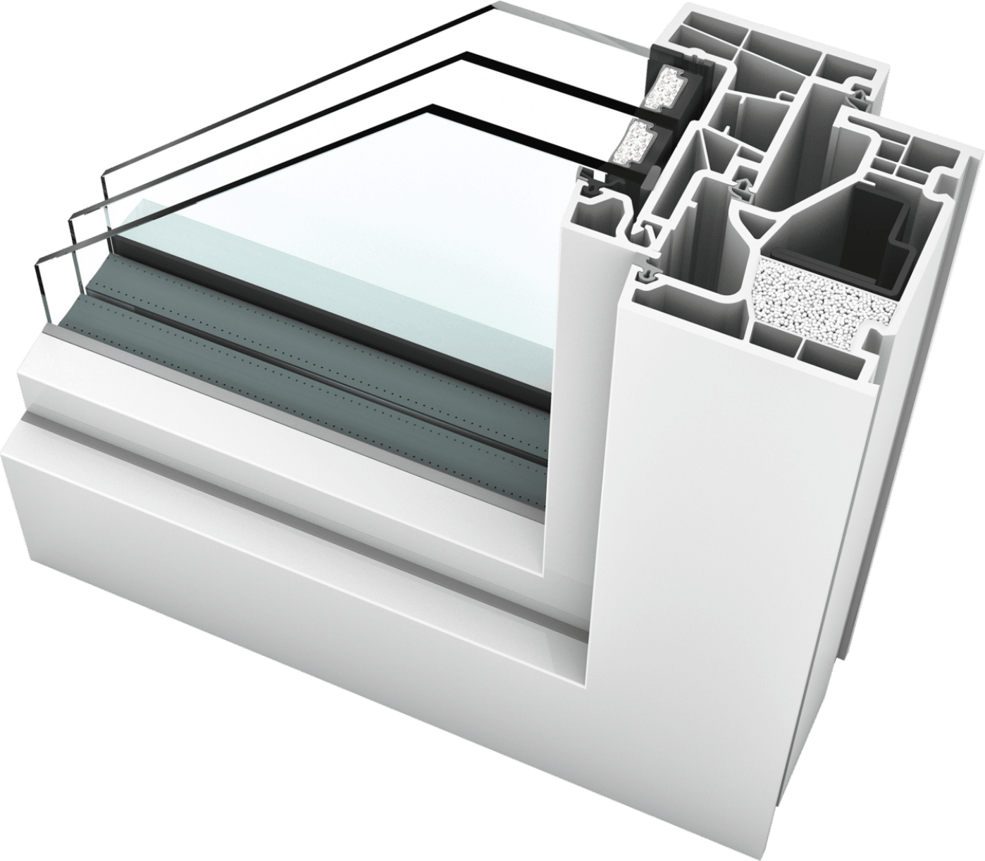 Rappresentazione di un serramento in PVC