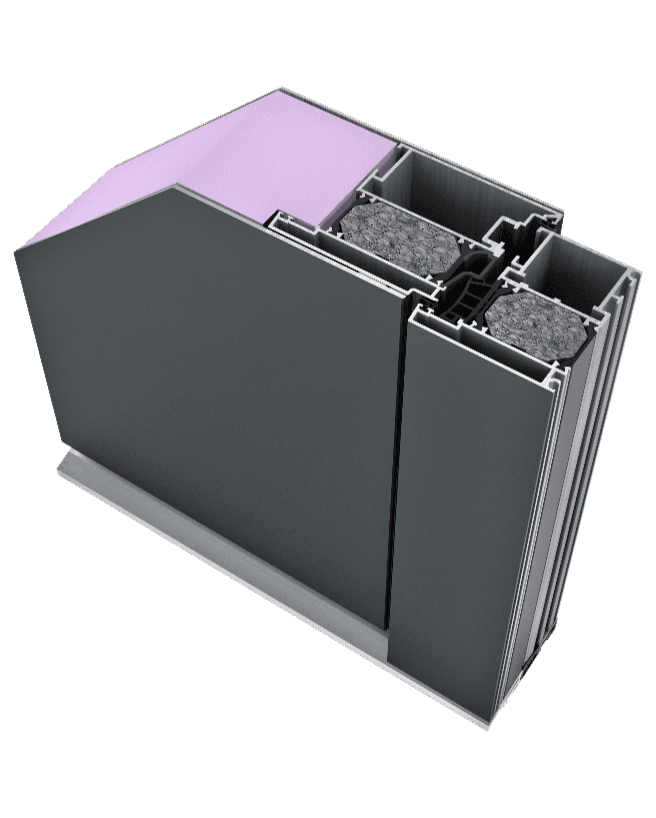 Rappresentazione interna di un portoncino di alluminio